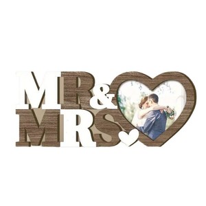 กรอบรูปไม้คู่บ่าวสาว รูปทรงตามสั่ง ทำมือ ของตกแต่งงานแต่งงานตั้งโต๊ะ - Product Image 3