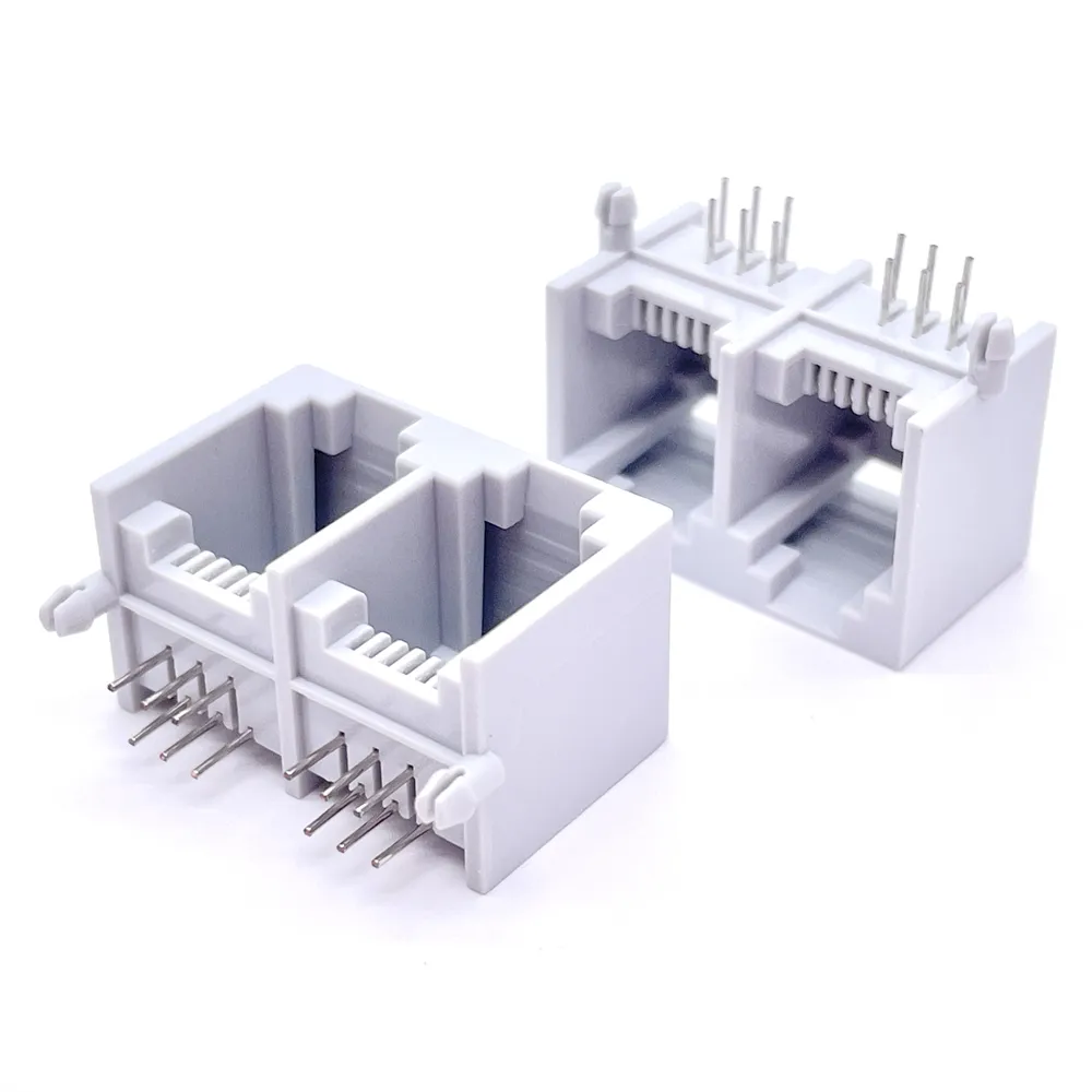 Soulin 557 6P6C RJ11 nối CAT7 Cổng đôi RJ45 faceplate Modular jack cho Mạng Adapter