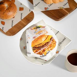 Wholesale <b>Recyclable</b> Biodegradable Waterproof Cooked Food Tray <b>Paper</b> Customized Printing Packaging for Hamburger Fried Chicken - Product Image 1