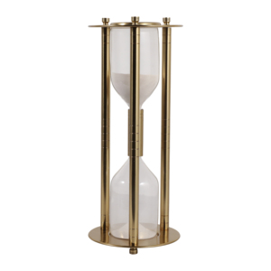 Clessidra Cilindrica in Metallo e Vetro, Decorazione d'Arredo per Bagno, Ufficio, Soggiorno, Esposizione su Scaffale - Product Image 4