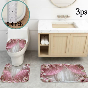 Série Saint-Valentin, motif <span class=keywords><strong>de</strong></span> roses roses, <span class=keywords><strong>tissu</strong></span> polyester imperméable, imprimé en 3D, <span class=keywords><strong>rideau</strong></span> <span class=keywords><strong>de</strong></span> <span class=keywords><strong>douche</strong></span> moderne, comprend 12 crochets en <span class=keywords><strong>plastique</strong></span> - Product Image 2