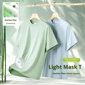 Cool Fabric Antibacterial <strong>Bamboo</strong> <strong>Fiber</strong> <strong>T</strong>-<strong>Shirt</strong> Lightweight Breathable Short Sleeve Tee Round Neck Loose Top for Summer - Product Image 4