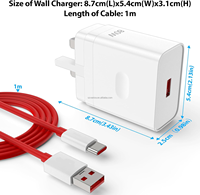 Chargeur Supervooc 80W pour Oneplus 13 12 12R 11 Pro, Chargeur Rapide USB 80W Prise UK avec Charge Warp/Dash pour Oneplus Nord 3 2T CE4