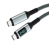 Cable de Datos USB Tipo-C a Tipo-C de 1 m, 40 Gbps, 240 W, 8K, 60 Hz, Carga Rápida PD, Trenzado de Nailon para Computadora