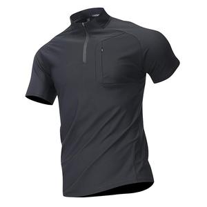 Groothandel op maat gemaakte half-rits shirt met opstaande kraag, multi-color, sneldrogend, ademend, korte mouwen, sporttop voor heren - Product Image 5
