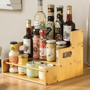 Offerta Speciale: Organizzatore per Spezie <span class=keywords><strong>a</strong></span> 3 Ripiani in Bambù, Scaffale da Bancone per Condimenti, Ideale per Spezie, Sciroppi, Caffè, Facile da Montare - Product Image 1