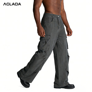 Super <span class=keywords><strong>Economy</strong></span> manifattura diretta tinta unita per gita quotidiana pantaloni Casual alla moda a gamba larga e comodi pantaloni classici da uomo - Product Image 2