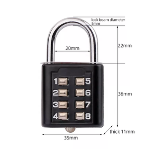 Hợp Kim Kẽm 8 Nút Mật Khẩu Phòng Tập Thể Dục Tủ Không Khóa Mã Kết Hợp Khóa Móc - Product Image 2