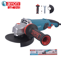 Meuleuse d'angle filaire industrielle BIYOTI de 5 pouces, meuleuse d'angle électrique portative m14 125 mm pour le polissage de la pierre et des carreaux métalliques