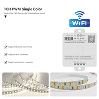 Contrôleur de gradation PWM monocanal fiable SP531E pour une seule couleur, DC5V-24V, WiFi, Alexa, Google APP, RF 2.4G, musique, gradation, portée 30m