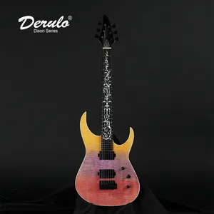 Derulo Guitar Điện OEM Tùy Chỉnh 6Strings Guitar Điện Flamed Maple Top 5 Piece Cổ Custombody Guitarsolo