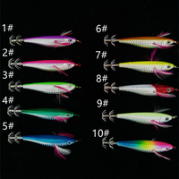 Leurre de pêche en plastique Raylor OEM 10,5 cm 9g, yeux 3D lumineux, pour lancer en eau salée, coulant, type calamar Egi