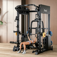 Máquina Smith, Rack de Sentadillas, Cable Crossover, Jaula de Potencia Multifunción, Entrenador para Gimnasio en Casa
