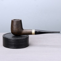 Filtres à pipe en bois d'ébène de haute qualité, formes multiples, avec tige droite courbée et anneau décoratif