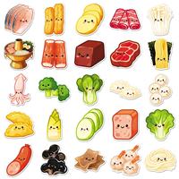 50 Buah Bahan Hot Pot Bergaya Kartun untuk Stiker Tahan Air Pvc untuk Stiker Botol Air Notebook Laptop Ponsel Mobil