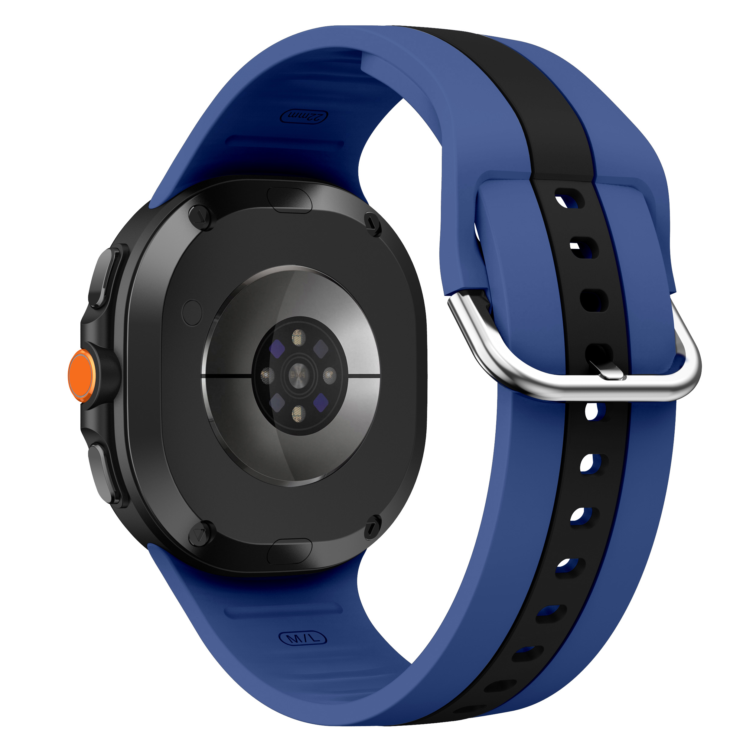 Striped Two-Tone Soft Silicone Watch Strap for Samsung Galaxy Watch 8 /Watch8 Classic Replacement Band (WB1202T)