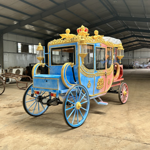 Calèche royale classique de luxe haut de gamme à quatre roues de couleur personnalisée / Calèche électrique de tourisme européenne - Product Image 3