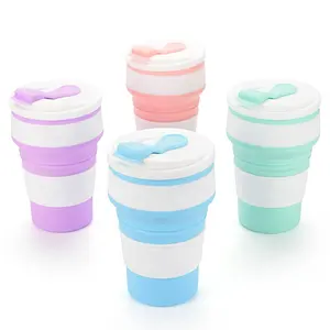 Xách Tay Mở Rộng Nắp Du Lịch Uống Cốc Cà Phê Silicone Đóng Mở Chai Nước Cup