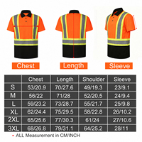Polo de sécurité haute visibilité personnalisé OEM ANSI Classe 2 avec bande réfléchissante, col contrastant, uniforme de travail en polyester