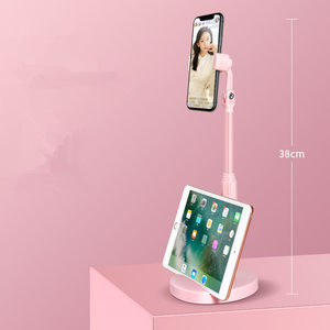 Nouvel arrivage : Support de <span class=keywords><strong>tablette</strong></span> rétractable et réglable pour bureau, avec double emplacement pour téléphone, idéal pour le streaming en direct - Product Image 5