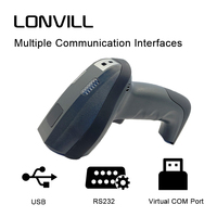 LONVILL Lector de código de barras DPM de alta precisión USB RS232 Escáner de código de mano industrial