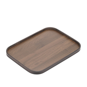 Customized bamboo and wood trays, rectangular <b>teacup</b> trays, household walnut wood tea serving trays, barbecue trays, and - Product Image 2