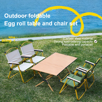 Ensemble d'équipement de pique-nique portable pour le camping en plein air, table et chaises pliantes en matériau durable