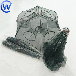 American Best Aquaculture Piège à crabe pliable à 7 trous Piège à écrevisses Crawdad Piège à pêche pliant style parapluie - Product Image 6