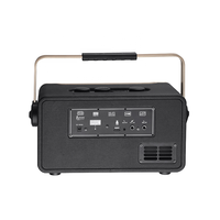Enceinte portable avec microphone, enceinte karaoké rétro en cuir, son 3 voies, pour fêtes à domicile, camping en plein air, décoration audio de bureau