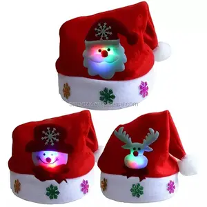 圣诞帽、圣诞老人帽、男女通用圣诞帽子，天鹅绒帽檐和圣诞新年派对装饰舒适衬垫