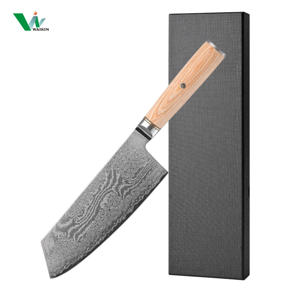 Couteau hachoir 7,5" avec manche en bois de pakkawood jaune
