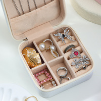Étui à bijoux de voyage en cuir PVC, boîte à bijoux avec fermeture éclair, organisateur de bagues, boucles d'oreilles, colliers, rangement portable pour femmes