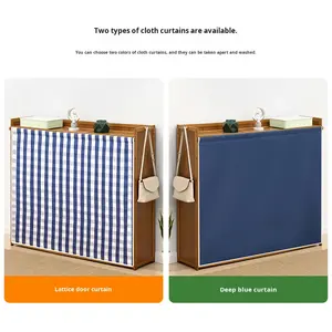 Meuble d'entrée en bambou pour chaussures, design moderne, haut, vertical, entrée intégrée, couloir, ultra étroit - Product Image 3