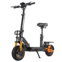 Stock UE 800W 48V 18Ah 45km/h TWOFISH V5 MAX Trottinette électrique Pneus avant 11 pouces et arrière 10 pouces avec siège