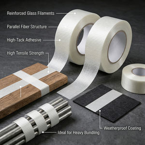 Ruban adhésif industriel robuste en filament de fibre de verre, haute résistance à la traction, sensible à la pression, pour palettisation et regroupement de cartons - Product Image 3