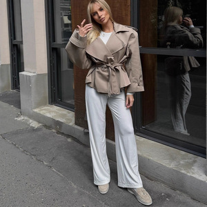 Boutique all'ingrosso 2025 autunno nuova moda Casual pendolarismo cravatta su <span class=keywords><strong>Trench</strong></span> da <span class=keywords><strong>donna</strong></span> stretta in vita - Product Image 6