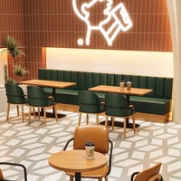 Ensemble de meubles de restaurant en bois moderne pour café, hôtel, table et chaises sur mesure avec banquette