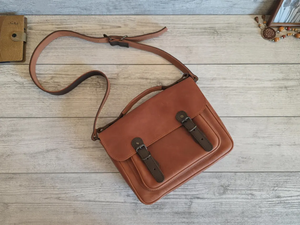 Sac à main vintage en cuir véritable pour femmes, sac messager personnalisé fait à la main, sac bandoulière, cadeau pour elle - Product Image 2