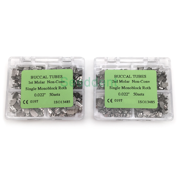 Dental Orthodontic Single Buccal Tube Roth MBT MIM Non-Convertible 50set/box