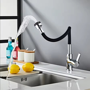 360&deg; Swivel Dual-Mode Kitchen Faucet - Deck Mounted Flexible Sink <strong>Tap</strong> with Double Spray - Product Image 3