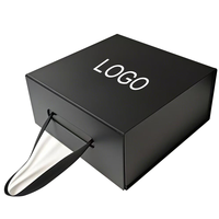 Boîte Cadeau Magnétique Pliante Luxe Rigide en Papier Noir Mat avec Logo Personnalisé, Grande et Petite, avec Couvercle à Fermeture Magnétique