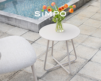 Ensemble de meubles d'extérieur modernes et légers SIMPOLIFESTYLE, ensemble de salle à manger de luxe pour jardin et balcon, table d'appoint ronde en aluminium FERRARA