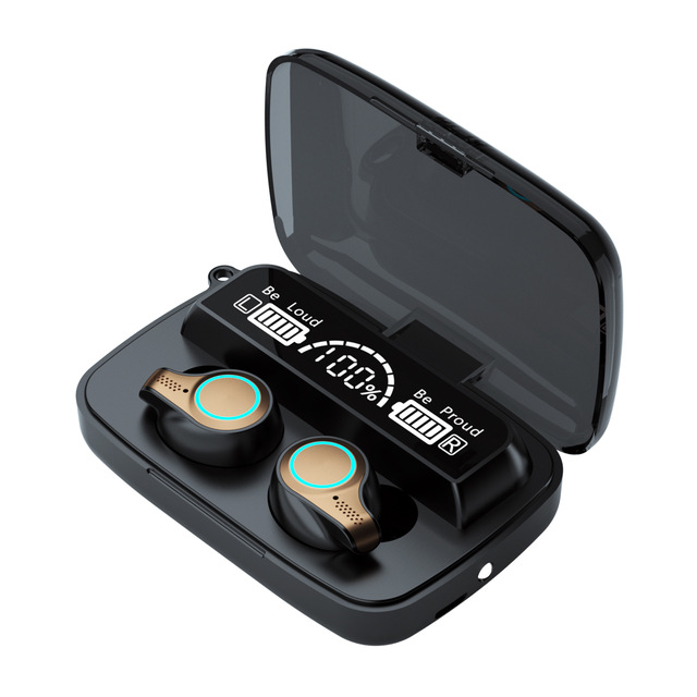 M18 TWS Bluetooth Earphones Wireless Fingerprint Touch Headset Charging Waterproof HIFI Stereo Earbuds for Sports Headphone
