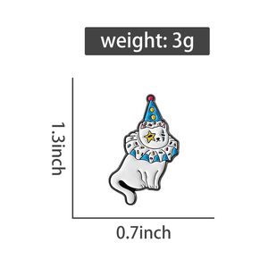 Pin esmaltado de gato estilo circo máscara de payaso divertida broche de dibujos animados insignia de solapa regalo de joyería para amigos - Product Image 6