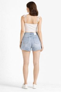 Shorts en jean taille haute - Style moderne et élégant pour un look contemporain - Design polyvalent et sophistiqué - Product Image 2