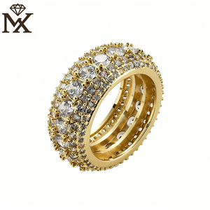 Anillo de cadena de Hip Hop de estilo cubano Unisex de plata 925, ajuste de cinco filas, anillo de Boutique de Zirconia cúbica, joyería de regalo de boda. - Product Image 2