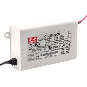 Alimentation LED AC à sortie unique Mean Well PCD-25-700B 25W 24-36V 700mA Classe 2 SELV IP30 - Product Image 4