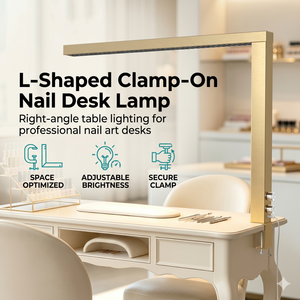 Lampe de bureau professionnelle à angle droit pour manucure, LED à <span class=keywords><strong>pince</strong></span>, avec grille anti-éblouissement <span class=keywords><strong>en</strong></span> nid d'abeille et variateur de luminosité à bouton - Product Image 2