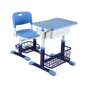 Tek yüksekliği ayarlanabilir çocuk öğrenci sırası ve sandalye seti okul öğrencileri çalışma masası masaları sandalyeler