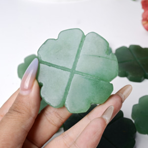 Décorations en cristal en forme de feuille de jade vert sculptées à la main, décoration écologique pour la maison, sculpture en relief sur le thème des fleurs - Product Image 6